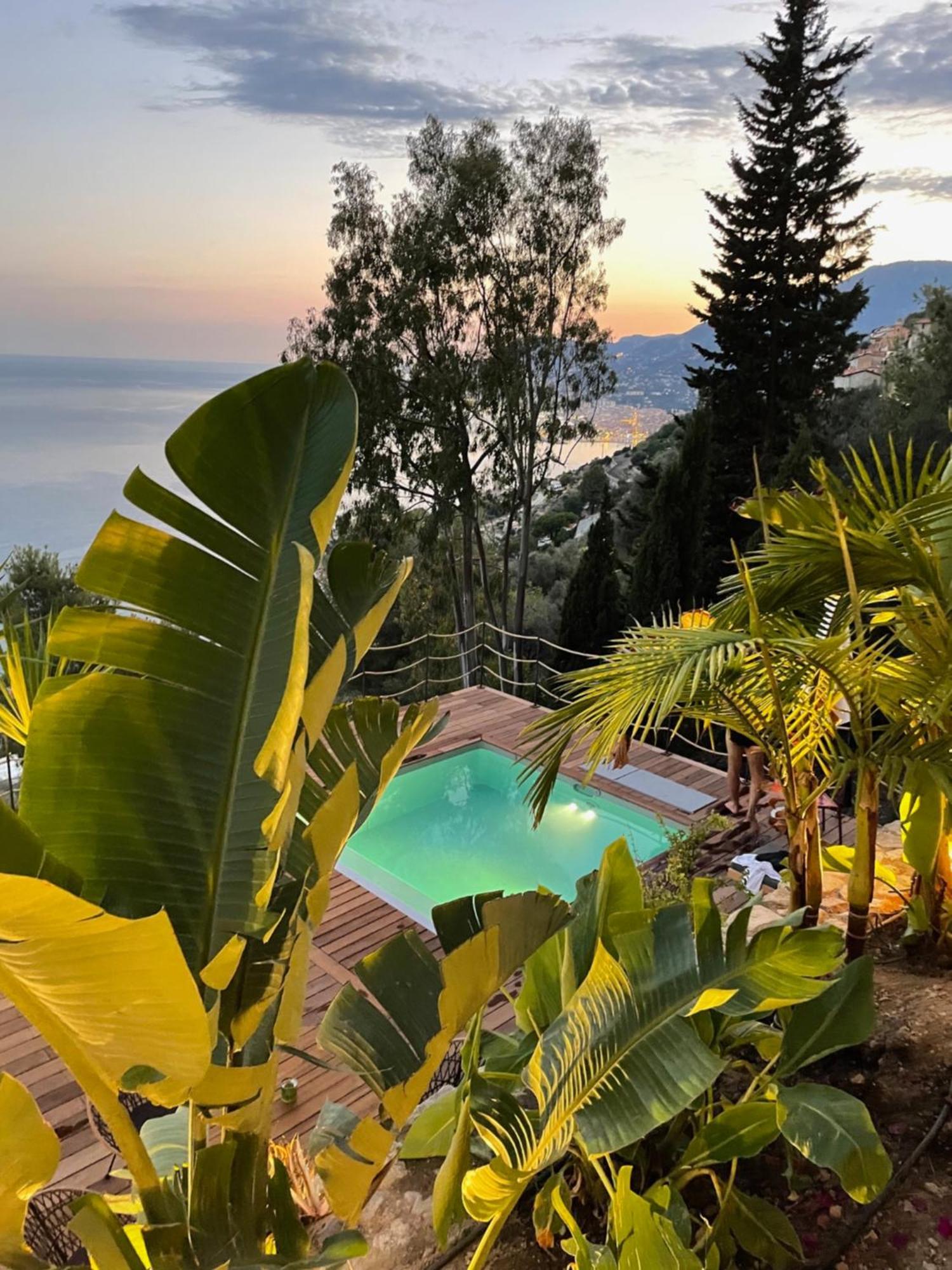 Modern Seaview Villa With Pool Above Monaco Grimaldi  Zewnętrze zdjęcie