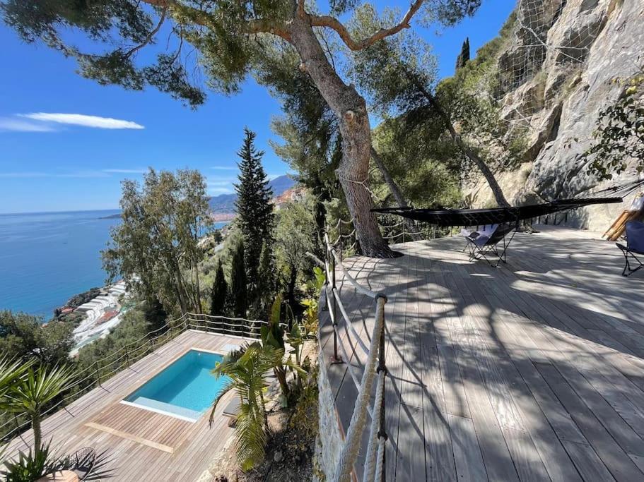 Modern Seaview Villa With Pool Above Monaco Grimaldi  Zewnętrze zdjęcie